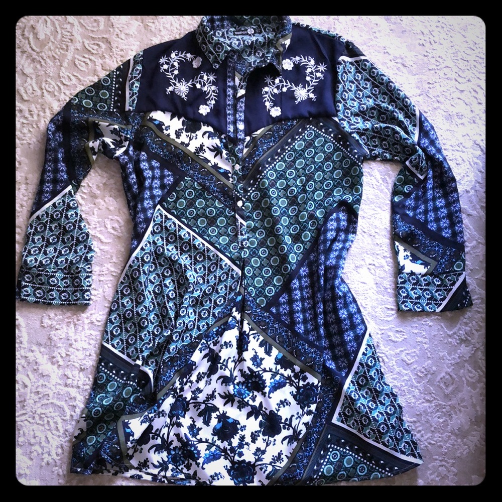 BooHoo/ASOS patterned shirt-dress